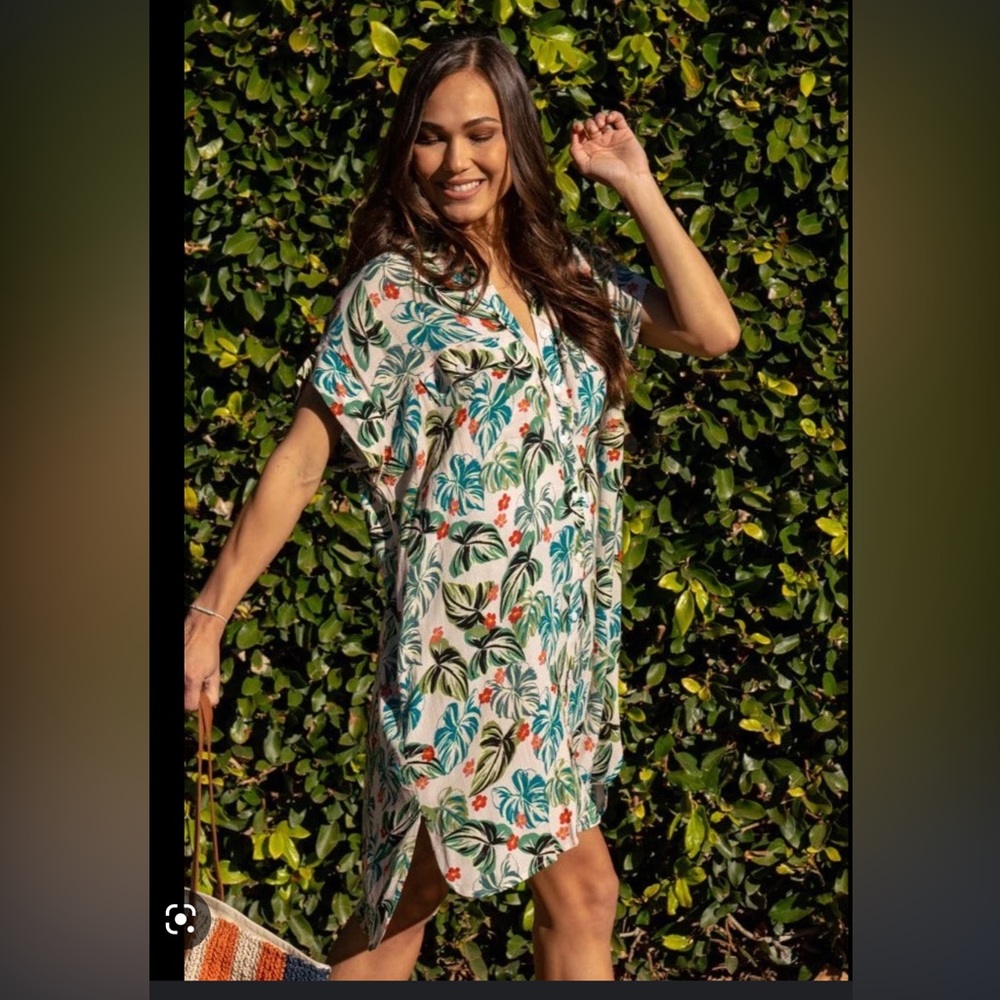 NWT Lost and Wander Seascape Cover Up Dress Top XS-S